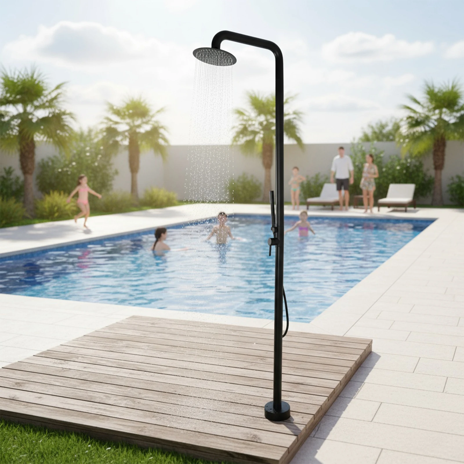 2-Function Height Adjustable Outside Showers Floor Mounted Outdoor Shower Faucet Set with Showerhead for Backyard Beach Poolside
2-Function Height Adjustable Outside Showers Floor Mounted Outdoor Shower Faucet Set with Showerhead for Backyard Beach Poolside