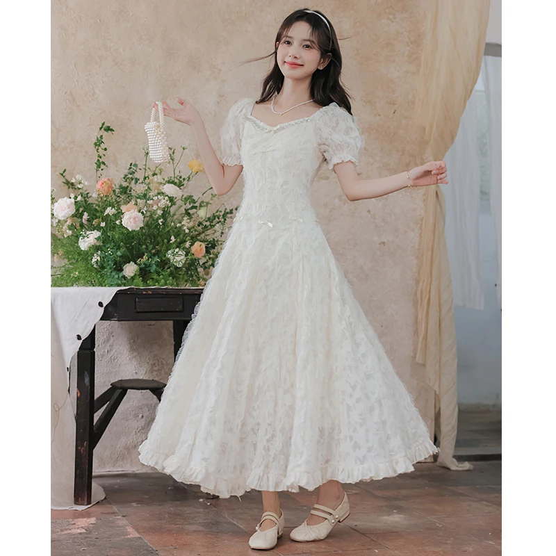 Heavyweight Fabric A-Line Dress for 18th Birthday Adult Ceremony Vintage Style High Waist Bubble Sleeve Princess Skirt Polyester
Heavyweight Fabric A-Line Dress for 18th Birthday Adult Ceremony Vintage Style High Waist Bubble Sleeve Princess Skirt Polyester