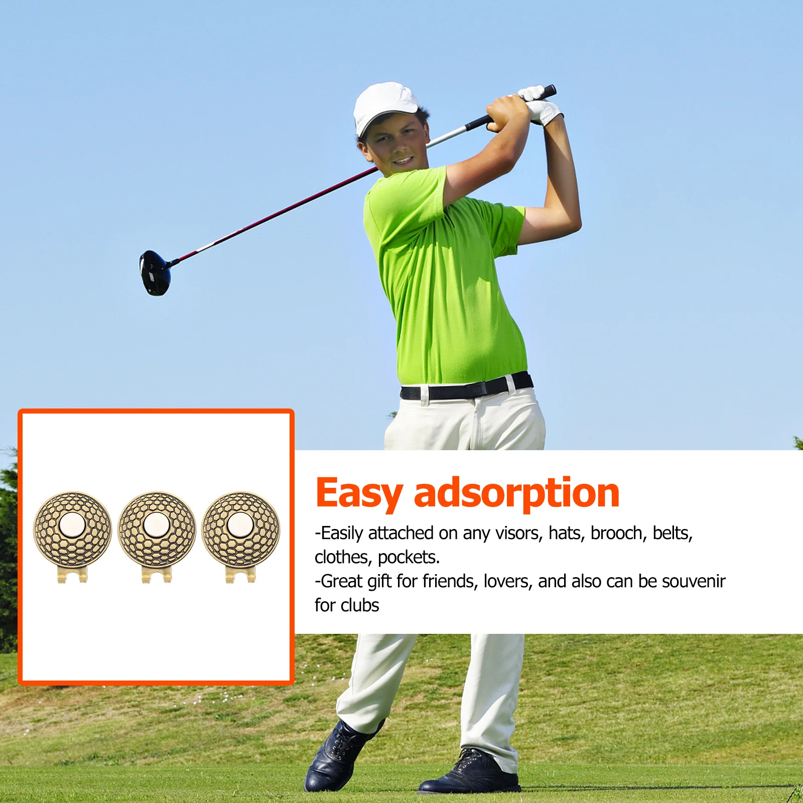 3Pcs Golf Ball Markers Zinc Alloy Hat Clips Lightweight Durable Practical Golfing Accessories Training Tools Golfs Hat Clip 
3Pcs Golf Ball Markers Zinc Alloy Hat Clips Lightweight Durable Practical Golfing Accessories Training Tools Golfs Hat Clip