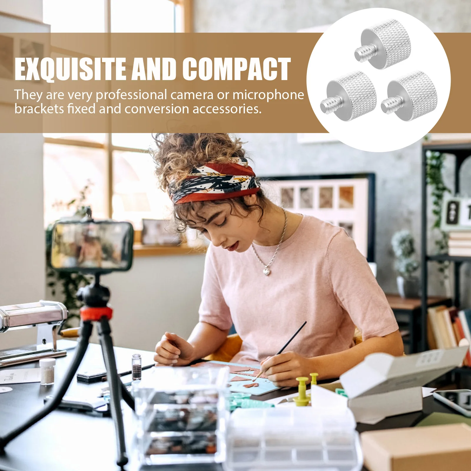 3 Pcs 5 8 to 1 4 Inch Screw Adapter for Mic St Tripod Mount Accessories Durable Camera HardwareBracket Fixing Tools 
3 Pcs 5 8 to 1 4 Inch Screw Adapter for Mic St Tripod Mount Accessories Durable Camera HardwareBracket Fixing Tools