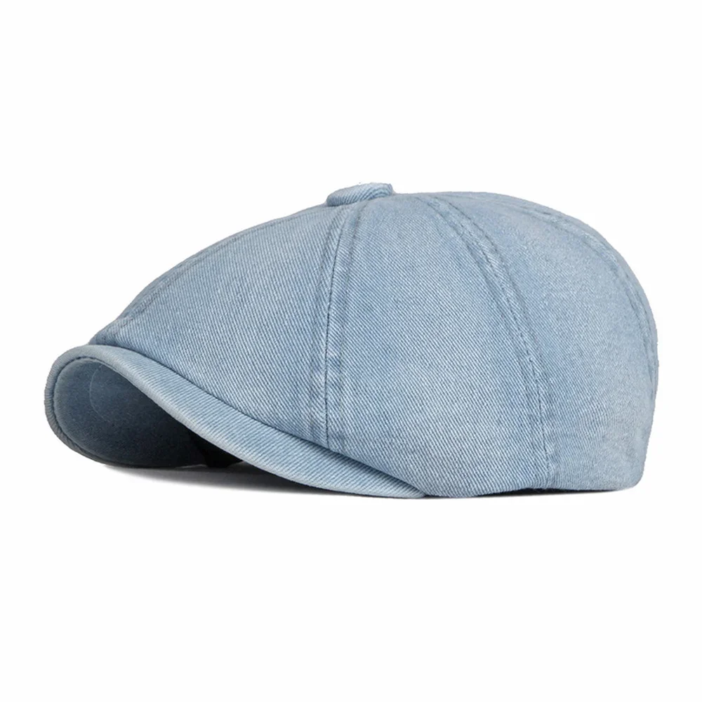 Blue NEWSBOY Cap Man Women New Design Denim Washed Spring Autumn Cotton Flat Caps Baker Boy Vintage Irish Hats Male Beret Black
Blue NEWSBOY Cap Man Women New Design Denim Washed Spring Autumn Cotton Flat Caps Baker Boy Vintage Irish Hats Male Beret Black