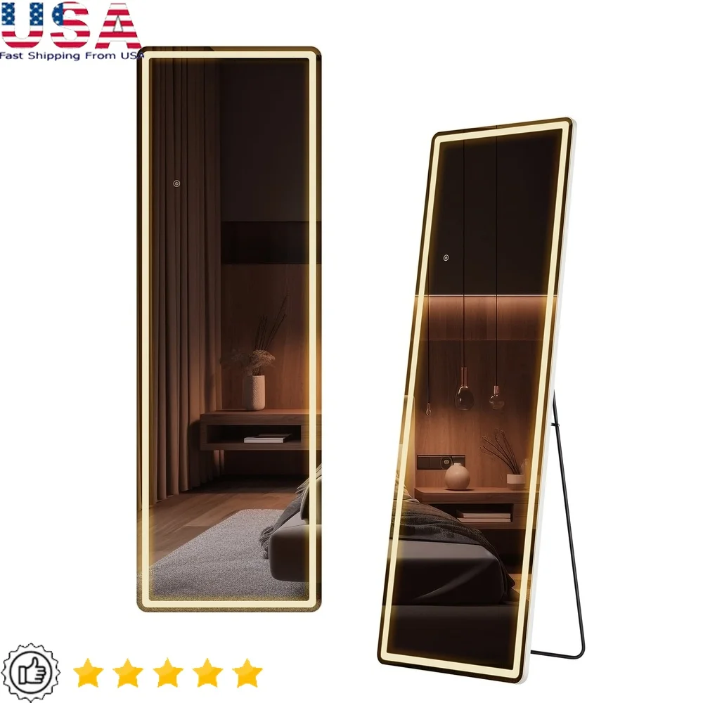 LED Full Length Mirror with Adjustable Brightness Aluminum Frame Wall Mounted Stand Free Standing High Definition Glass Bedroom
LED Full Length Mirror with Adjustable Brightness Aluminum Frame Wall Mounted Stand Free Standing High Definition Glass Bedroom