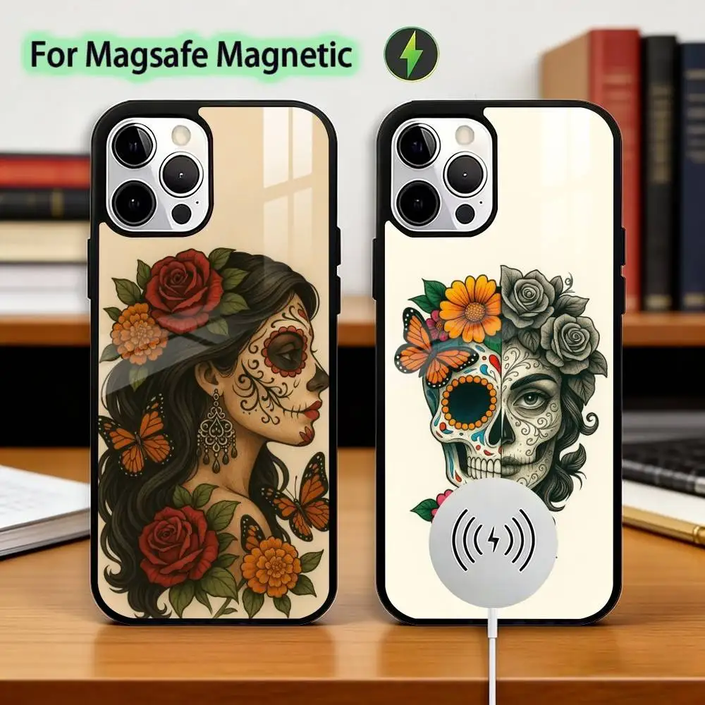 M-Mexican Catrina Skull Phone Case For iPhone17,16,15,14,13,12,11 Plus,Pro Magnetic with Magsafe Wireless Charging
M-Mexican Catrina Skull Phone Case For iPhone17,16,15,14,13,12,11 Plus,Pro Magnetic with Magsafe Wireless Charging