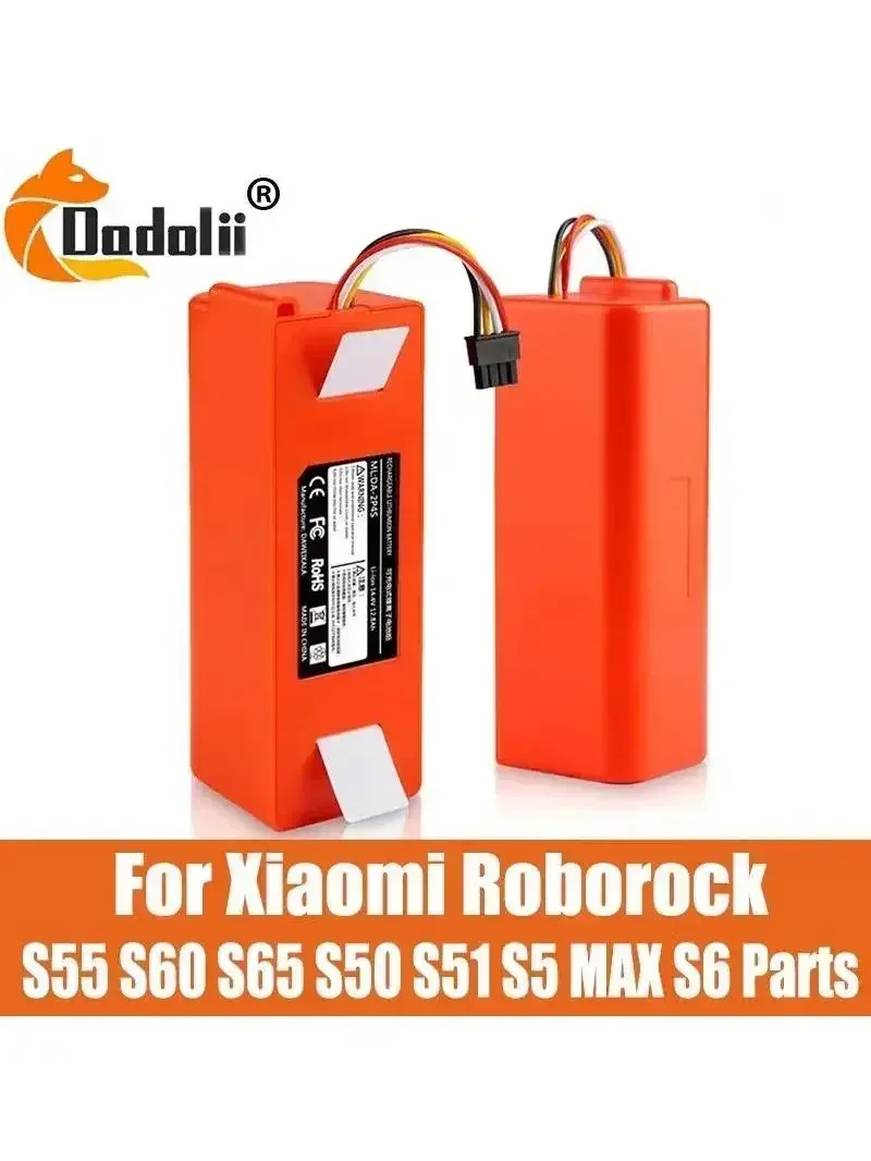 Аккумулятор для робота-пылесоса с увеличенным сроком службы 14,4 В, 5200-12800 мАч, подходит для Xiaomi Roborock S55 S60 S65 S50 S51 S5 MAX S6
Аккумулятор для робота-пылесоса с увеличенным сроком службы 14,4 В, 5200-12800 мАч, подходит для Xiaomi Roborock S55 S60 S65 S50 S51 S5 MAX S6