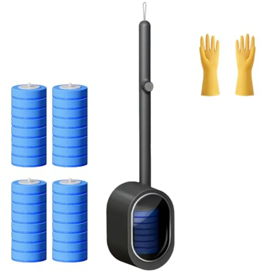No-Touch Disposable Toilet Scrubber Set, Toilet Brush with Self-Cleaning Disposable Pads, 360° Deep Clean, Wall-Mounted Design,
No-Touch Disposable Toilet Scrubber Set, Toilet Brush with Self-Cleaning Disposable Pads, 360° Deep Clean, Wall-Mounted Design,
