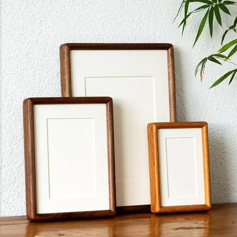 HeMu Minimalist Solid Wood Photo Frame, Walnut Wood Picture Frame with Mat, Tabletop & Wall Mounted Photo Display for Home Decor
HeMu Minimalist Solid Wood Photo Frame, Walnut Wood Picture Frame with Mat, Tabletop & Wall Mounted Photo Display for Home Decor
