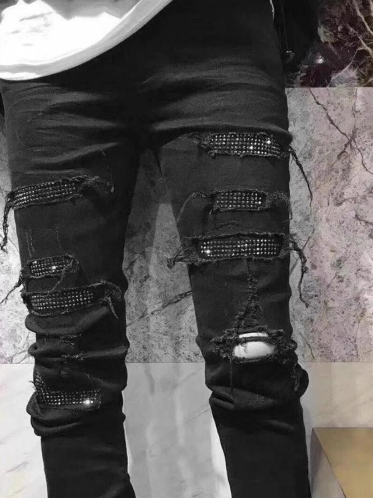 Мужские облегающие джинсы High Street модного американского бренда, модные длинные брюки с завышенной талией и бриллиантами, молодежные повседневные хлопковые брюки...
Мужские облегающие джинсы High Street модного американского бренда, модные длинные брюки с завышенной талией и бриллиантами, молодежные повседневные хлопковые брюки...