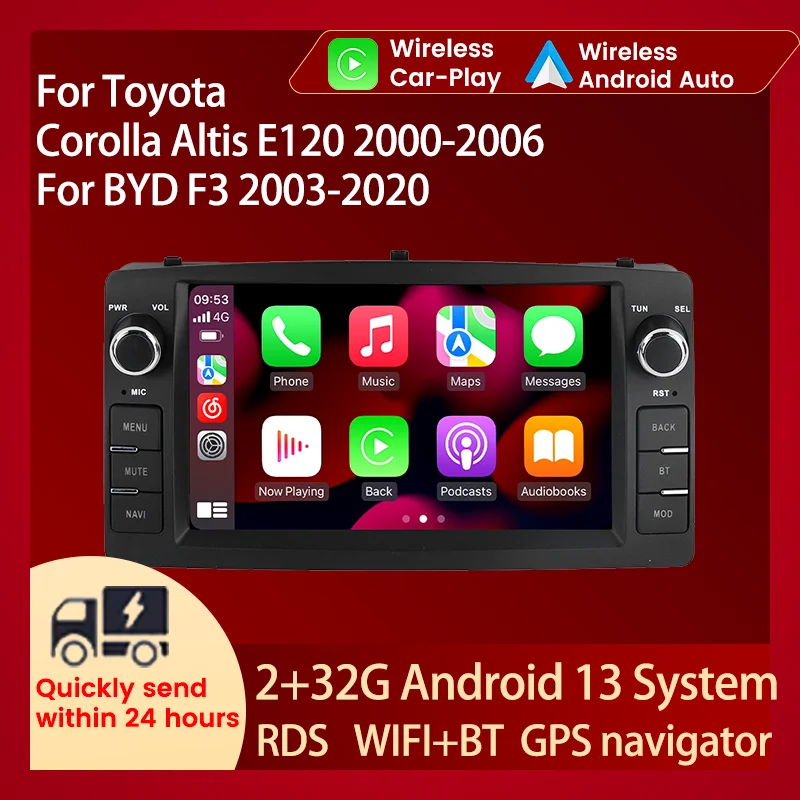 Android Car Radio Navigation GPS BT FM RDS Player For Toyota Corolla Altis E120 2000 - 2006 F3 2003 - 2020 NO DVD With buttons
Android Car Radio Navigation GPS BT FM RDS Player For Toyota Corolla Altis E120 2000 - 2006 F3 2003 - 2020 NO DVD With buttons