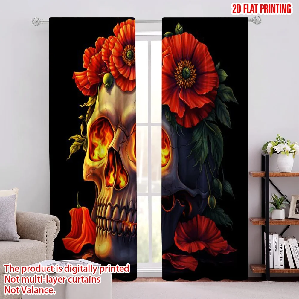 2D flat printing 2pcs Curtain Curtain Day of the Dead Fiery Skull Digital Printed Polyester Drapes Family Party Decoration
2D flat printing 2pcs Curtain Curtain Day of the Dead Fiery Skull Digital Printed Polyester Drapes Family Party Decoration