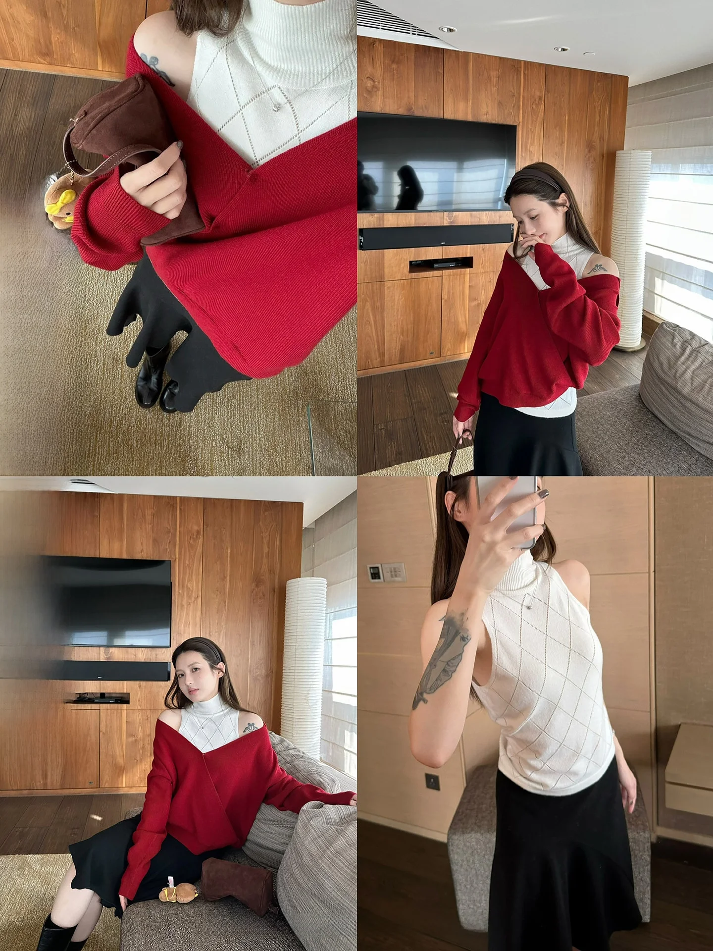 Loose Knitted V-Neck Sleeveless High Collar Vest Set for Women Spring Season Comfortable Wear Outerwear Casual Loose Style
Loose Knitted V-Neck Sleeveless High Collar Vest Set for Women Spring Season Comfortable Wear Outerwear Casual Loose Style