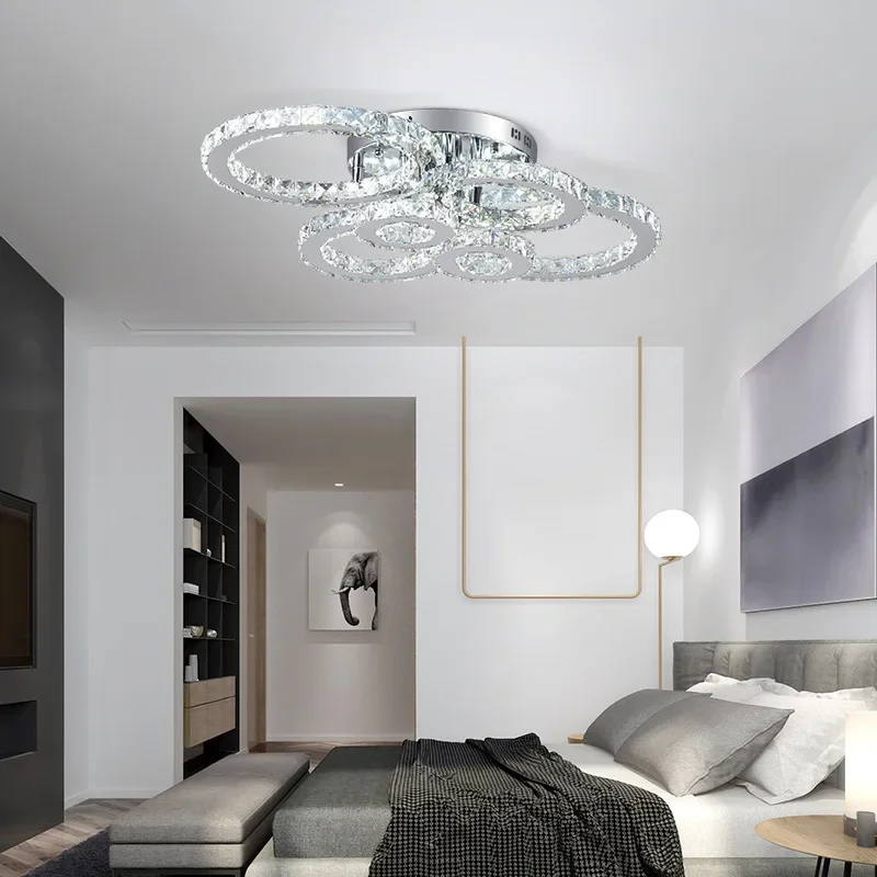Stainless Steel LED Crystal Ceiling Lamp, Bright Round Hall Lamp Led Lights for Room Ceiling Light
Stainless Steel LED Crystal Ceiling Lamp, Bright Round Hall Lamp Led Lights for Room Ceiling Light