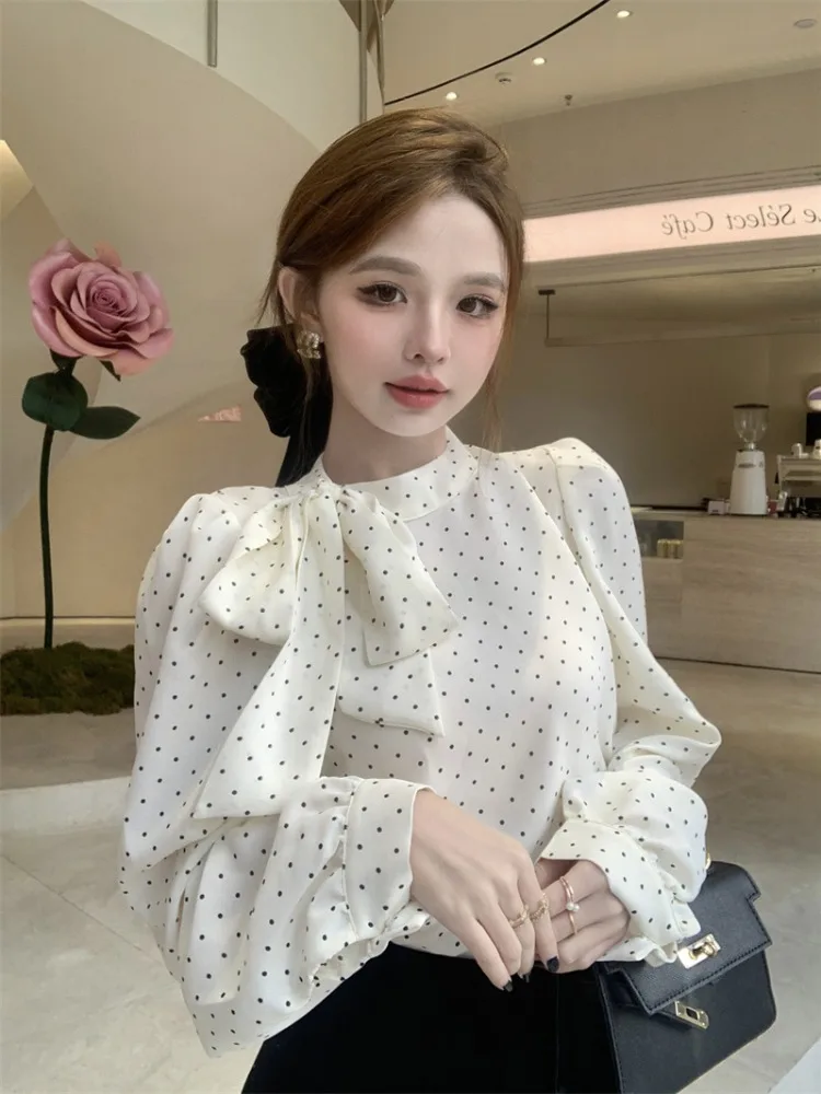 Early Autumn Pure Desire Long Sleeve Shirt Women's Fashionable Polka Dot Loose Slimming High-End Base Shirt Stand Collar Tie ...
Early Autumn Pure Desire Long Sleeve Shirt Women's Fashionable Polka Dot Loose Slimming High-End Base Shirt Stand Collar Tie ...