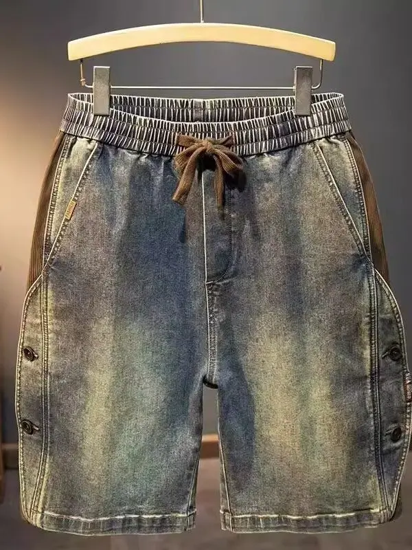 Retro Washed Men's Denim Shorts Summer Loose Tied Five-Quarter Casual Patchwork Trendy Straight Leg Loose Fit Beach Outdoor
Retro Washed Men's Denim Shorts Summer Loose Tied Five-Quarter Casual Patchwork Trendy Straight Leg Loose Fit Beach Outdoor