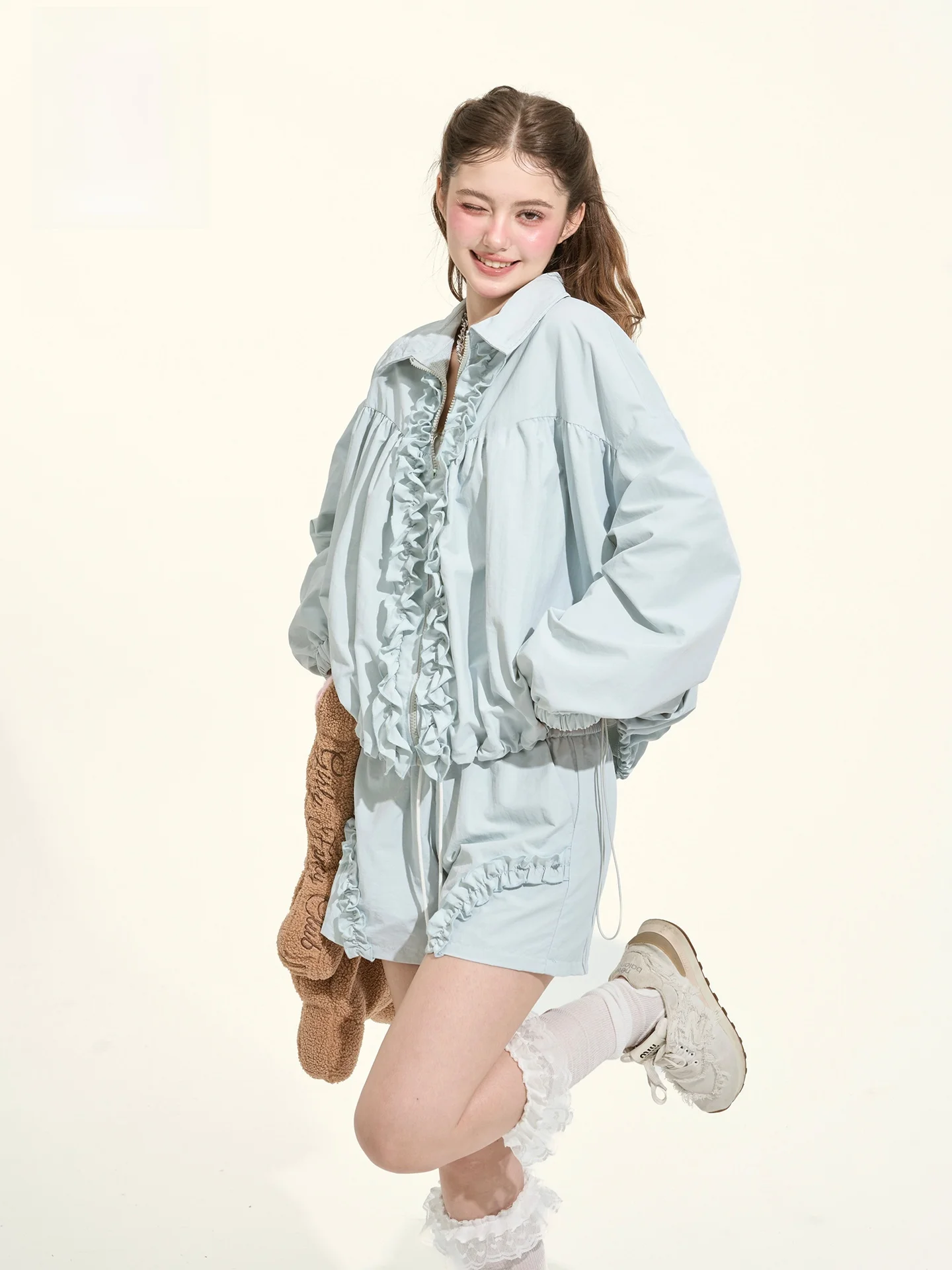 GirlyFancyClub Nordic Girl's Lake Blue Waterproof Casual Jacket Sporty Outerwear Set Women's Fashion Autumn Collection
GirlyFancyClub Nordic Girl's Lake Blue Waterproof Casual Jacket Sporty Outerwear Set Women's Fashion Autumn Collection
