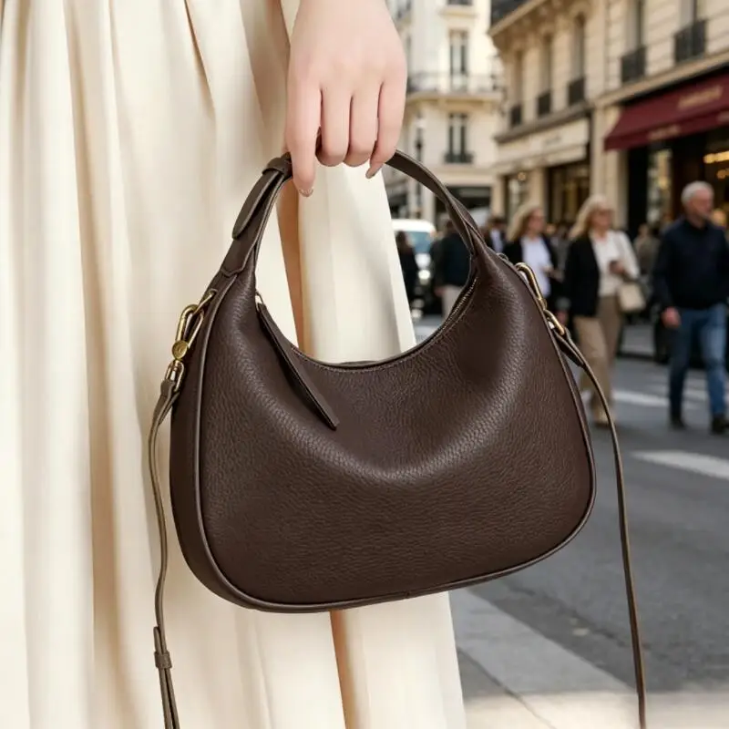 Genuine Cowhide Leather Mini Hobo Shoulder Bag for Women Pebbled Leather Top Handle Crossbody Bag with Hardware Underarm Bags
Genuine Cowhide Leather Mini Hobo Shoulder Bag for Women Pebbled Leather Top Handle Crossbody Bag with Hardware Underarm Bags