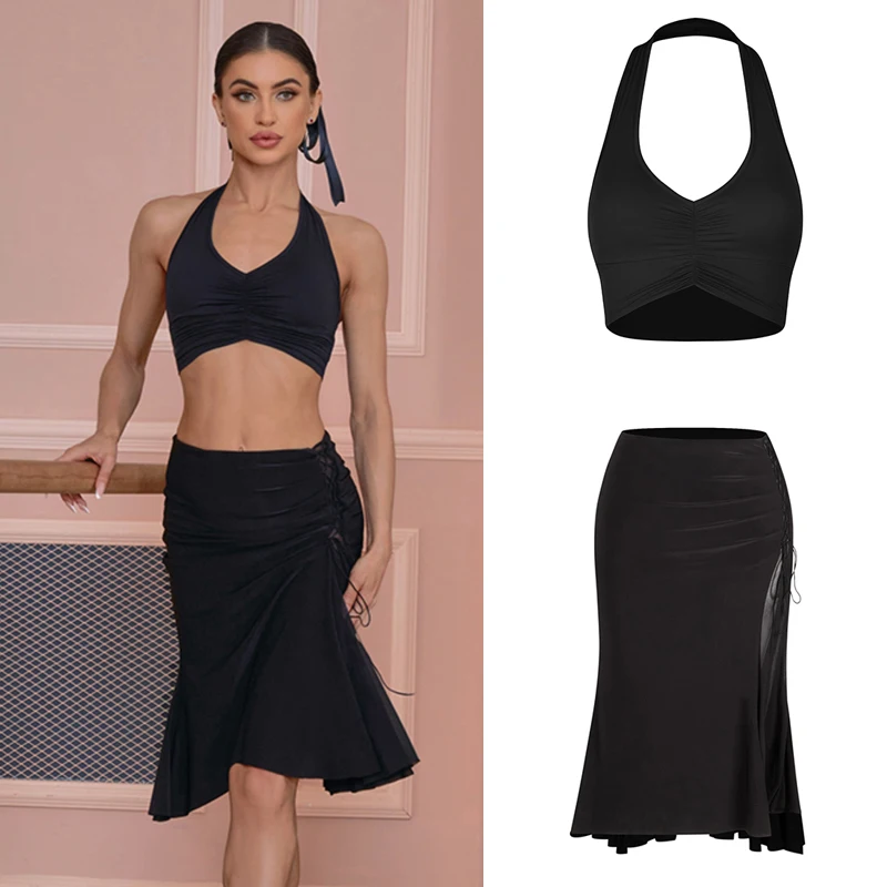 ZYM Summer Adults Latin Dance Clothing Sexy Halter Latin Top Mesh Skirt Women'S Chacha Latin Dance Performance Costumes SL13268
ZYM Summer Adults Latin Dance Clothing Sexy Halter Latin Top Mesh Skirt Women'S Chacha Latin Dance Performance Costumes SL13268