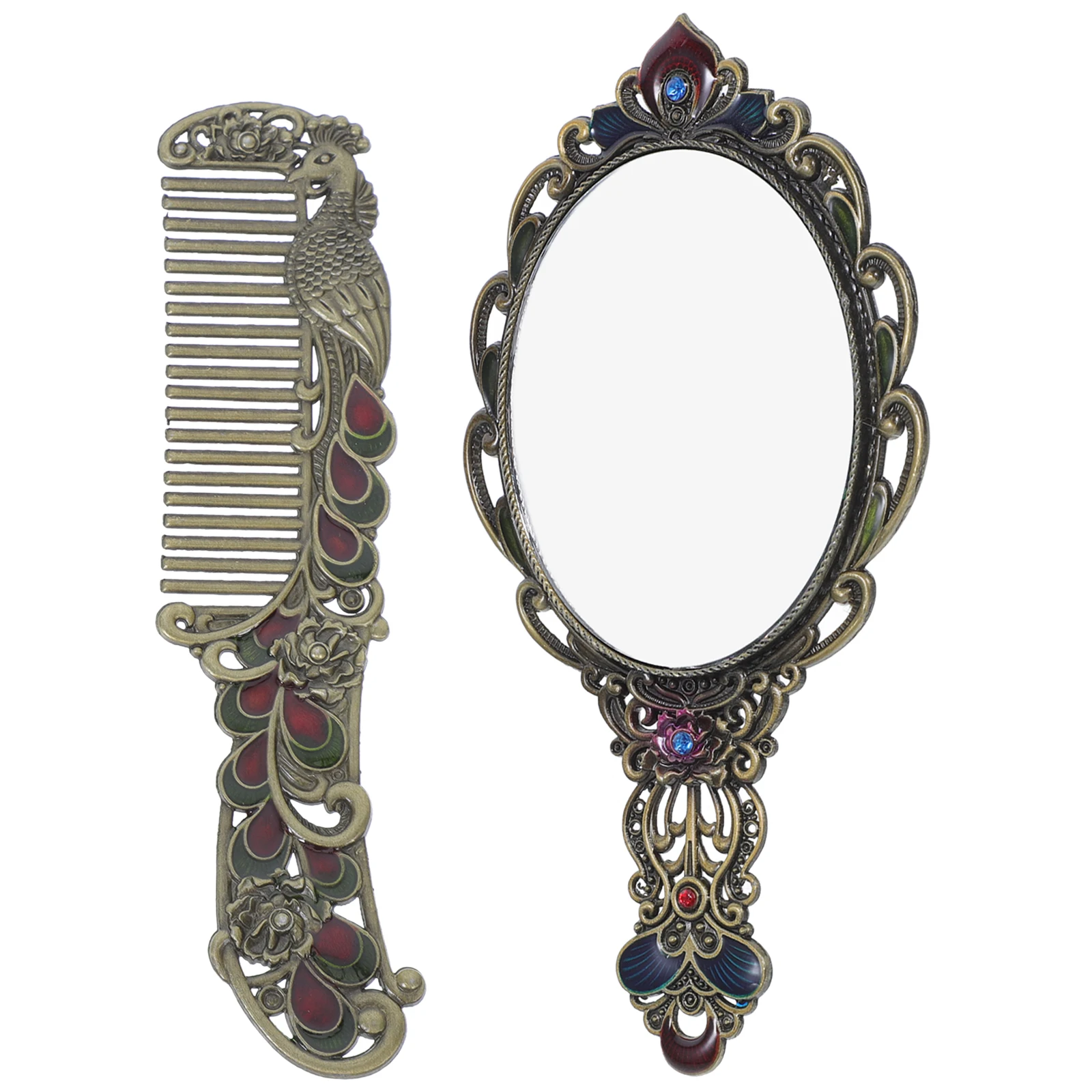 1Set Vintage Peacock Metal Mirror with Handle Portable Lightweight Exquisite Design for Outdoor Travel Use Makeup Mirror
1Set Vintage Peacock Metal Mirror with Handle Portable Lightweight Exquisite Design for Outdoor Travel Use Makeup Mirror