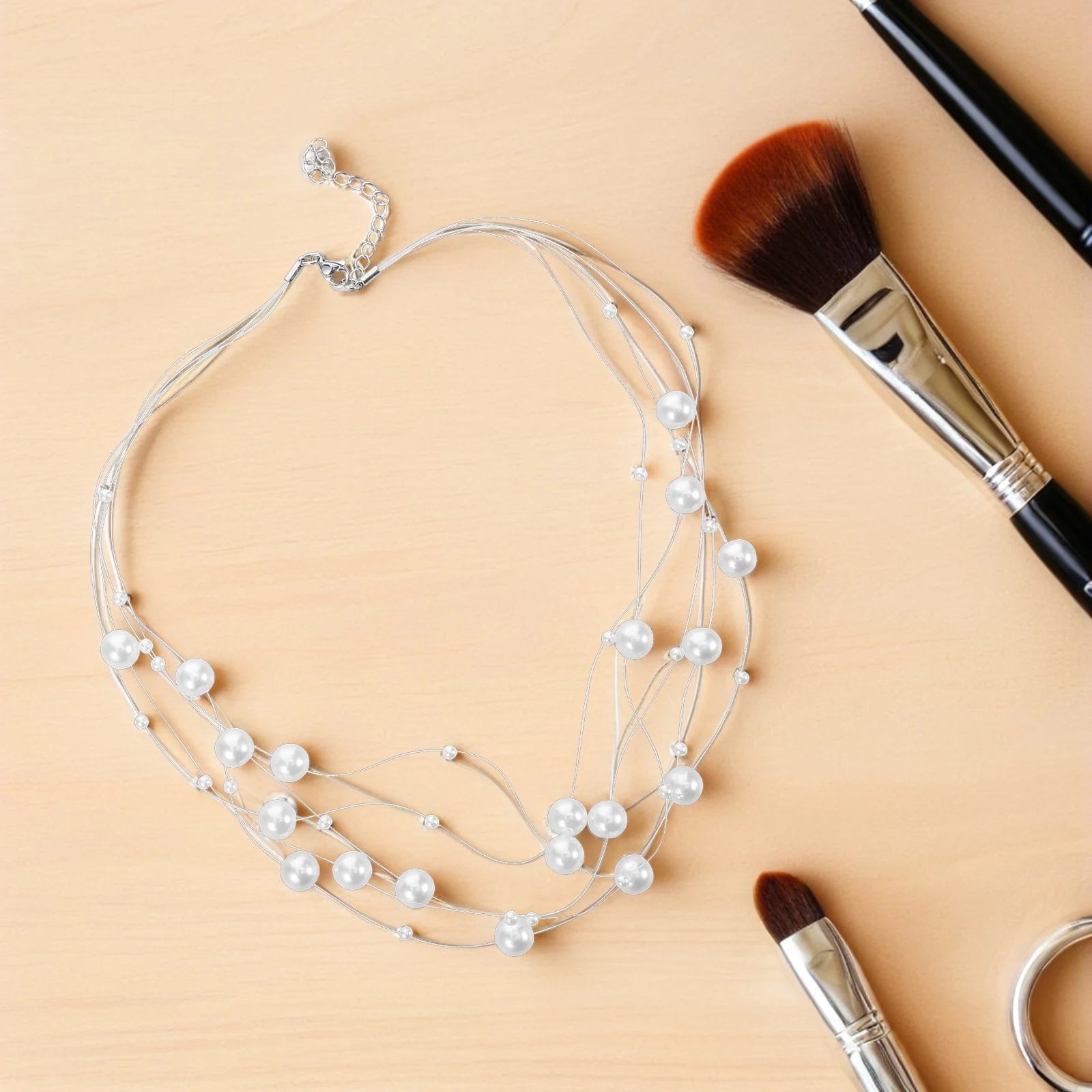 Faux Pearl Necklace Three Layer Vintage Strand Beads for Wedding Bridal Bridesmaid Costume Jewelry Statement Necklace 
Faux Pearl Necklace Three Layer Vintage Strand Beads for Wedding Bridal Bridesmaid Costume Jewelry Statement Necklace