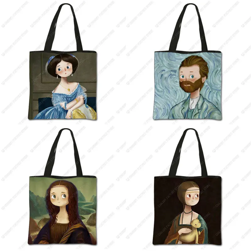 Oil Painting Girl Shoulder Bag Female Leisure Handbag Beach Woman Totes Funny Mona Lisa Cosplay Folding Shopping Bag
Oil Painting Girl Shoulder Bag Female Leisure Handbag Beach Woman Totes Funny Mona Lisa Cosplay Folding Shopping Bag