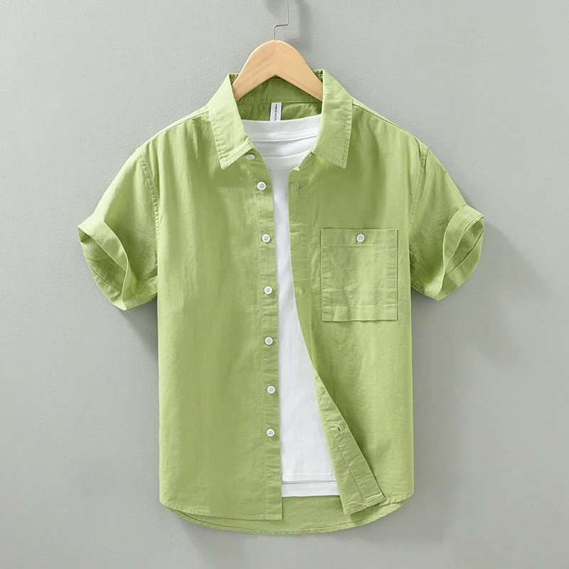 Cotton Linen Casual Shirts Men Casual Fashion Solid Short Sleeve Shirt Man Large Size Button-up Shirt
Cotton Linen Casual Shirts Men Casual Fashion Solid Short Sleeve Shirt Man Large Size Button-up Shirt