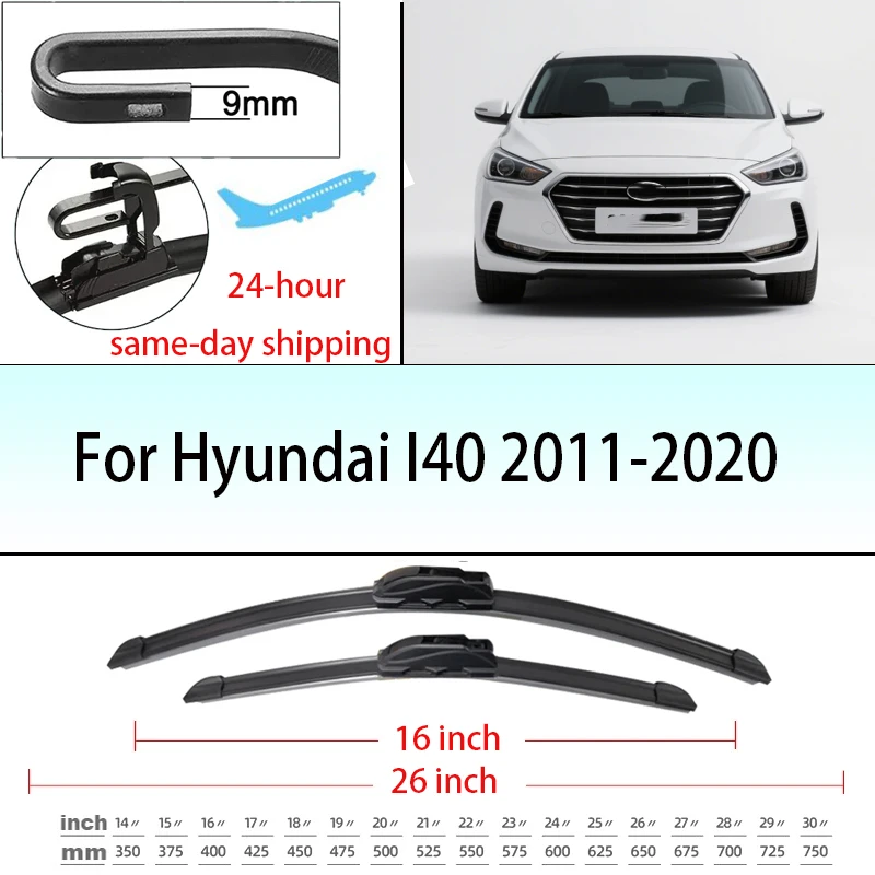 For Hyundai I40 2011-2020 Front Windshield Wiper Blades 26"+16" Windscreen Window Accessories 2012 2014 2015 2016 2017 2018 2019
For Hyundai I40 2011-2020 Front Windshield Wiper Blades 26"+16" Windscreen Window Accessories 2012 2014 2015 2016 2017 2018 2019