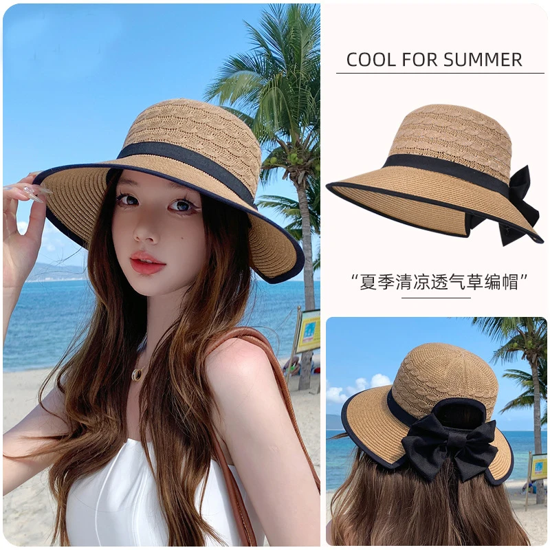 Women's Summer Sun Hat Outdoor Travel Sun Protection Versatile Bowknot Ponytail Hole Wide Brim Straw Hat
Women's Summer Sun Hat Outdoor Travel Sun Protection Versatile Bowknot Ponytail Hole Wide Brim Straw Hat