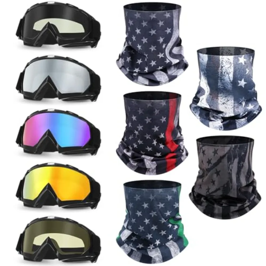 10 Pcs Motorcycle Dirt Bike ATV Goggle with Face Mask Neck Breathable Anti-UV Adjustable Goggle for Men Women
10 Pcs Motorcycle Dirt Bike ATV Goggle with Face Mask Neck Breathable Anti-UV Adjustable Goggle for Men Women