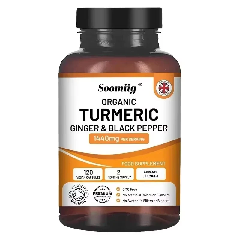 Organic Turmeric Extra Strength 1440 Mg 120 Capsules with Black Pepper, Ginger & Active Ingredient Curcumin for Joint Health
Organic Turmeric Extra Strength 1440 Mg 120 Capsules with Black Pepper, Ginger & Active Ingredient Curcumin for Joint Health