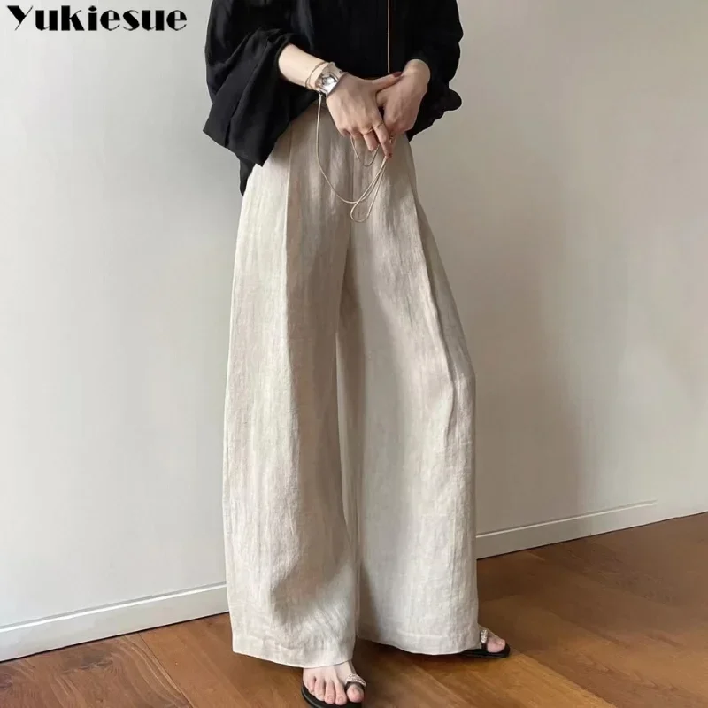 Женские широкие брюки 2023, новые летние повседневные свободные однотонные женские прямые брюки с высокой талией, универсальные базовые повседневные брюки в академическом стиле
Женские широкие брюки 2023, новые летние повседневные свободные однотонные женские прямые брюки с высокой талией, универсальные базовые повседневные брюки в академическом стиле