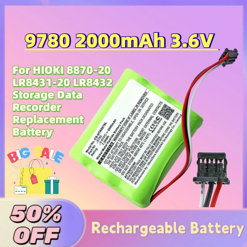 High-Quality 9780 2000mAh 3.6V NI-MH Battery for HIOKI 8870-20 LR8431-20 LR8432 Storage Data Recorder Replacement Battery
High-Quality 9780 2000mAh 3.6V NI-MH Battery for HIOKI 8870-20 LR8431-20 LR8432 Storage Data Recorder Replacement Battery