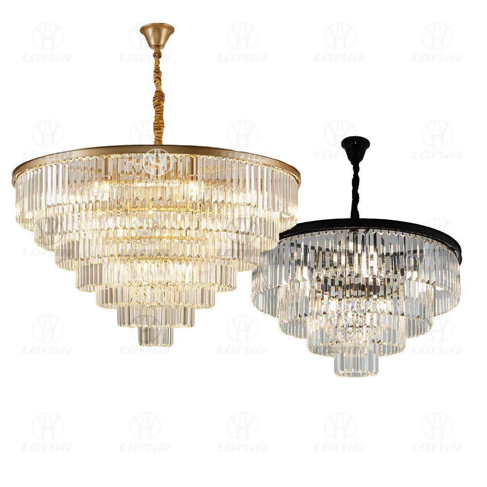 Modern round golden chandelier crystal lighting restaurant American crystal lamp chandelier LED Indoor lighting
Modern round golden chandelier crystal lighting restaurant American crystal lamp chandelier LED Indoor lighting