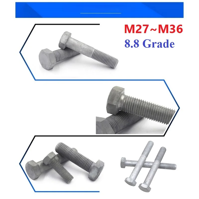 Full Tooth Bolt Galvanized 8.8 Grade Half Threaded Bolt M27 M30 M33 M36 External Hex Hexagonal Screw Carbon Steel
Full Tooth Bolt Galvanized 8.8 Grade Half Threaded Bolt M27 M30 M33 M36 External Hex Hexagonal Screw Carbon Steel