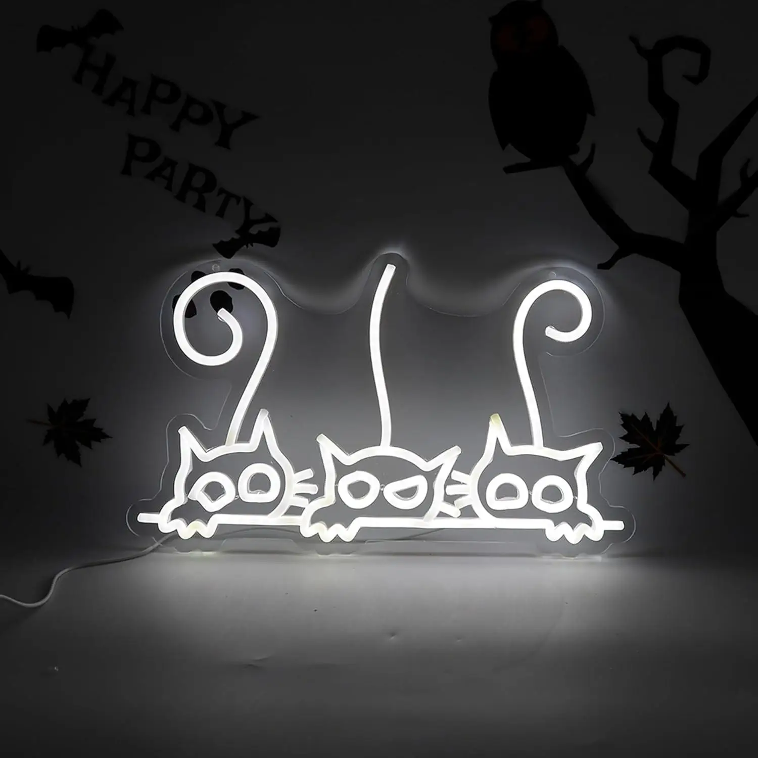 Cat Neon Sign 3pcs Cute Cat USB Dimmable LED Neon Lights For Bedroom Kids Room Dorm Decor Halloween Party Wall Art Decoration
Cat Neon Sign 3pcs Cute Cat USB Dimmable LED Neon Lights For Bedroom Kids Room Dorm Decor Halloween Party Wall Art Decoration