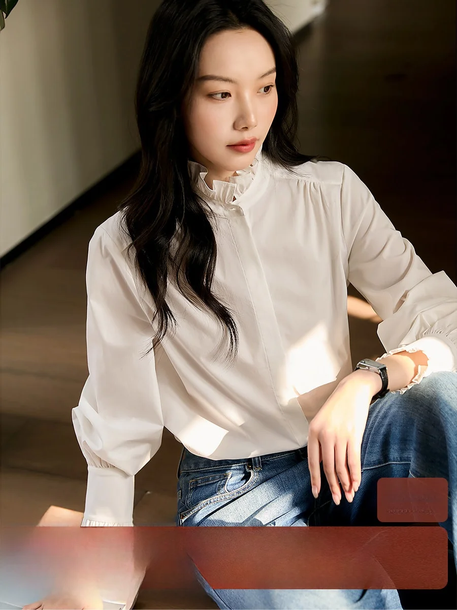 XiaoHanGe Gentlewoman Style Commute Shirt Ruffle Collar Formal Cotton Blend Spring Summer New Arrival Women's Business Shirt
XiaoHanGe Gentlewoman Style Commute Shirt Ruffle Collar Formal Cotton Blend Spring Summer New Arrival Women's Business Shirt