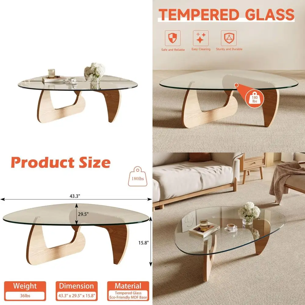 Экологичный треугольный журнальный столик для компактных гостиных: столешница из закаленного стекла 43,3 x 29,5, основание из натурального дерева
Экологичный треугольный журнальный столик для компактных гостиных: столешница из закаленного стекла 43,3 x 29,5, основание из натурального дерева