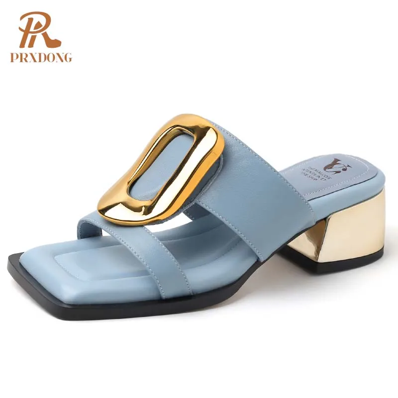 PRXDONG Women's Shoes 2025 New Summer Fashion Med Heels Open Toe Black Beige Dress Party Casual Lady Sandals Size 34-39 Leather
PRXDONG Women's Shoes 2025 New Summer Fashion Med Heels Open Toe Black Beige Dress Party Casual Lady Sandals Size 34-39 Leather