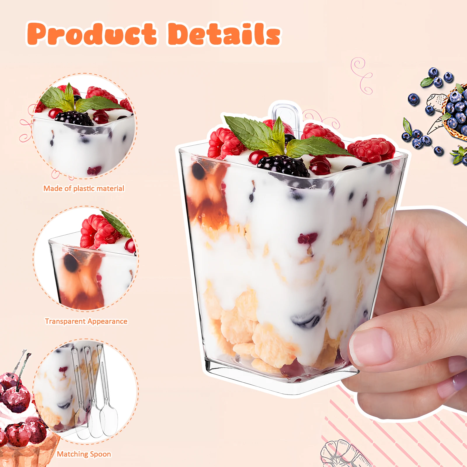 30 Pcs Mini Dessert Cups Clear Cup Plastic Pudding Cups With Spoons For Mousse Trifle Yogurt Parfait And Appetizers
30 Pcs Mini Dessert Cups Clear Cup Plastic Pudding Cups With Spoons For Mousse Trifle Yogurt Parfait And Appetizers