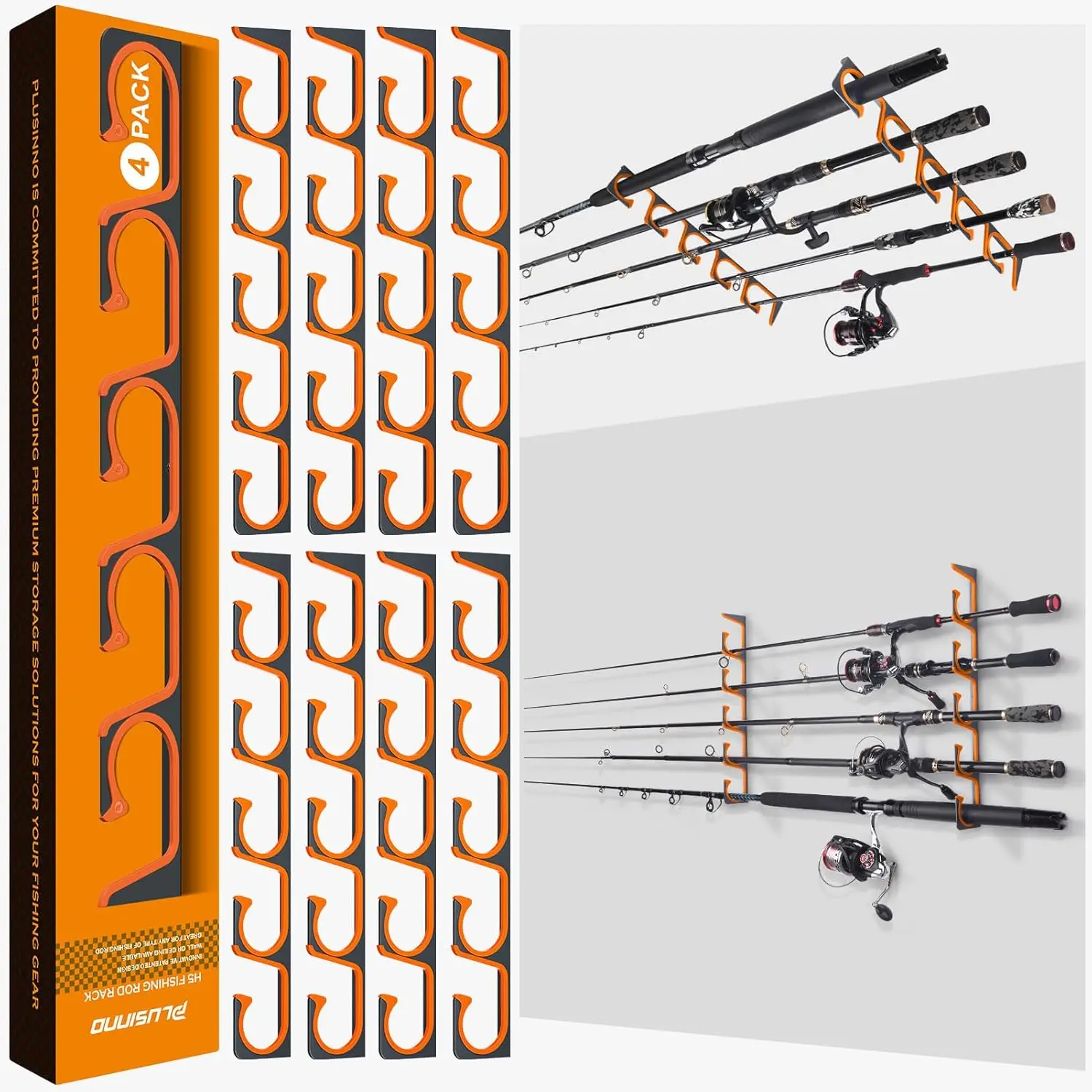 Horizontal Fishing Rod Holder for Garage Wall Ceiling Mount, Holds 5 Rods or Combos, Aluminum
Horizontal Fishing Rod Holder for Garage Wall Ceiling Mount, Holds 5 Rods or Combos, Aluminum