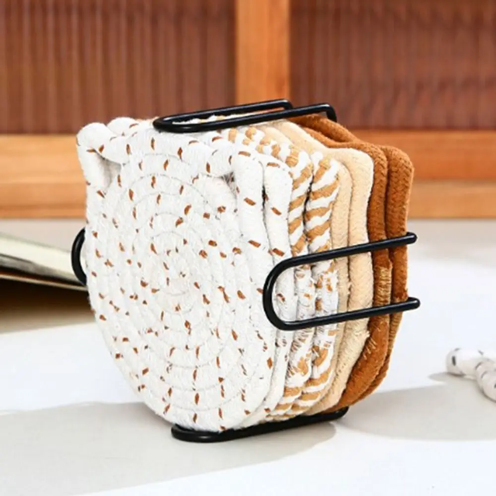 4/8 Pcs Woven Cat Ear Coasters Non-Slip Base High-Temperature Resistant Cotton Drink Coasters Round Nordic Style
4/8 Pcs Woven Cat Ear Coasters Non-Slip Base High-Temperature Resistant Cotton Drink Coasters Round Nordic Style