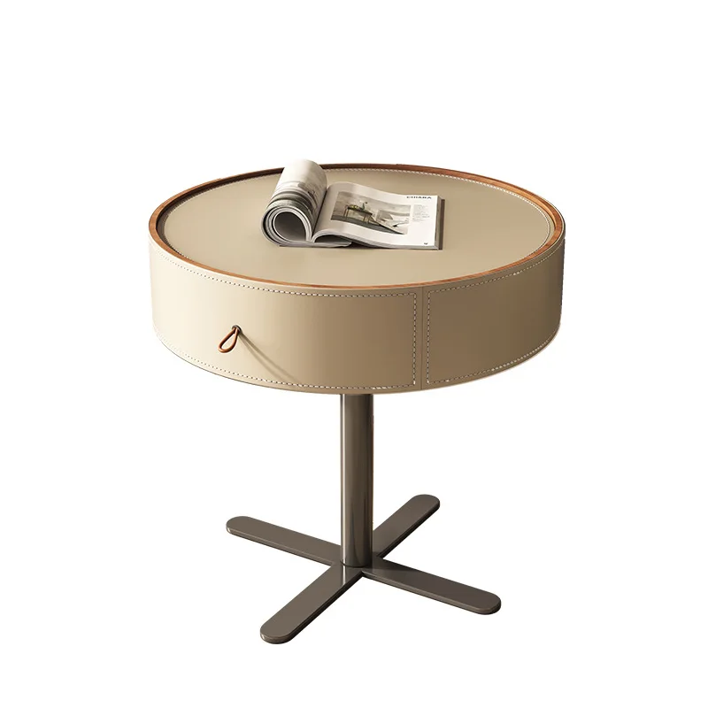 Minimalist saddle leather bedside table round walnut small table modern minimalist
Minimalist saddle leather bedside table round walnut small table modern minimalist