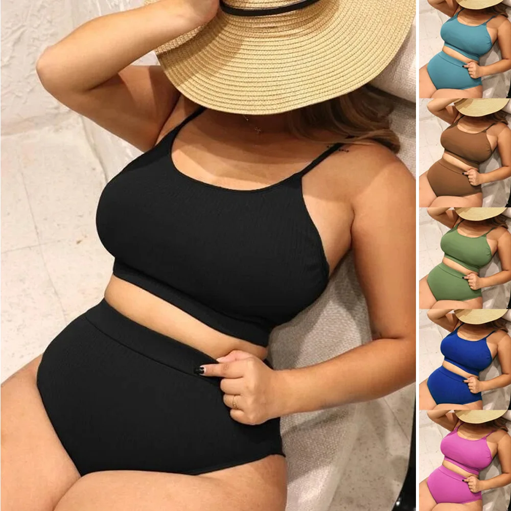 2025 New 4XL Women's Plus Size Bikini Set Two-Piece Solid Color Swimsuit for Vacation Tummy Control Bathing Suit Swimwear
2025 New 4XL Women's Plus Size Bikini Set Two-Piece Solid Color Swimsuit for Vacation Tummy Control Bathing Suit Swimwear