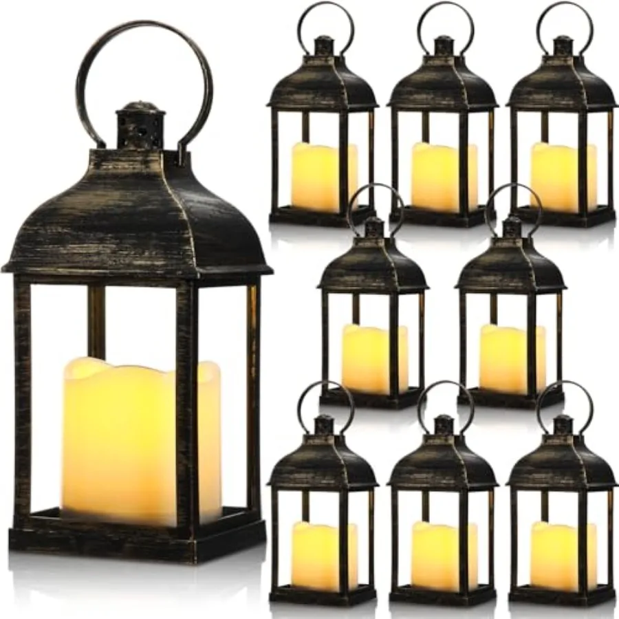 8 Pcs 10 Inch Decorative Candle Lantern Bulk for Wedding Centerpieces Lanterns with LED Flameless Candle Indoor Outdoor Battery
8 Pcs 10 Inch Decorative Candle Lantern Bulk for Wedding Centerpieces Lanterns with LED Flameless Candle Indoor Outdoor Battery