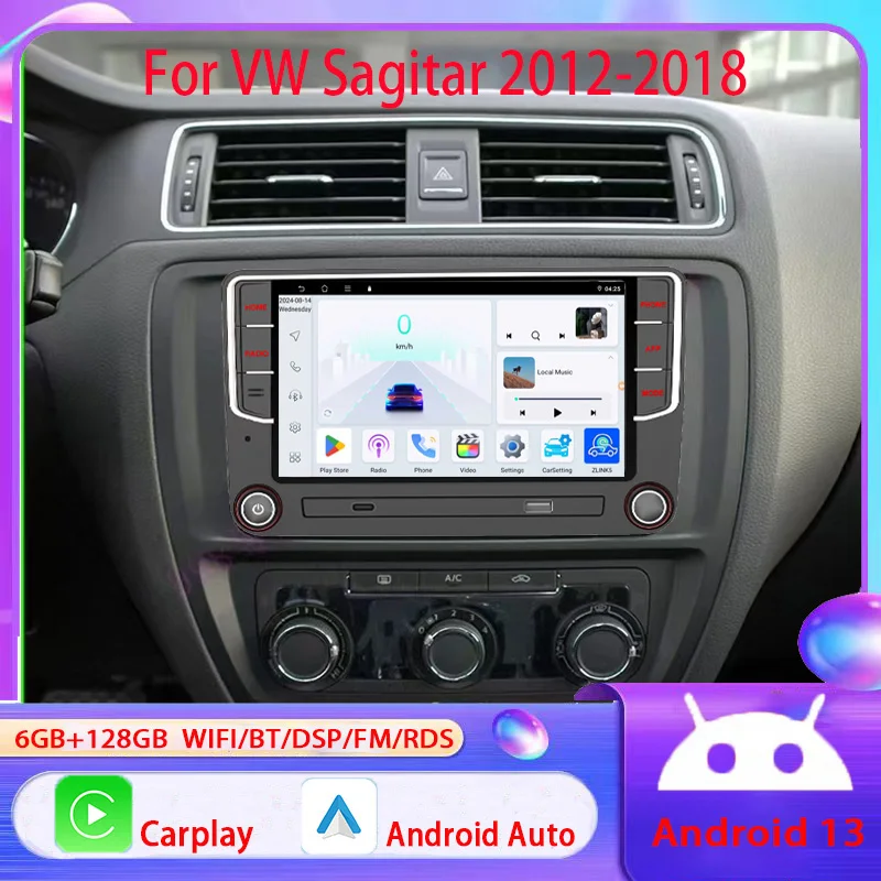 7” 6+128GB For VW Sagitar 2012-2018 Wireless Apple CarPlay Android car audio radio FM BT host
7” 6+128GB For VW Sagitar 2012-2018 Wireless Apple CarPlay Android car audio radio FM BT host