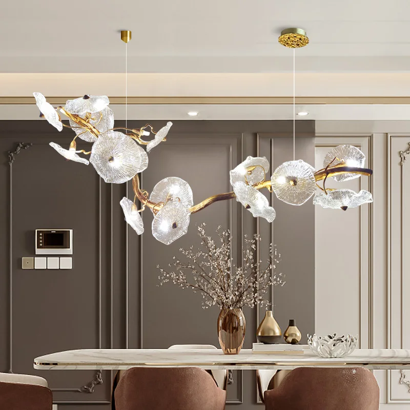 New Chinese chandelier living room dining room light study chandelier zen tea room creative lotus leaf crystal light luxury all
New Chinese chandelier living room dining room light study chandelier zen tea room creative lotus leaf crystal light luxury all