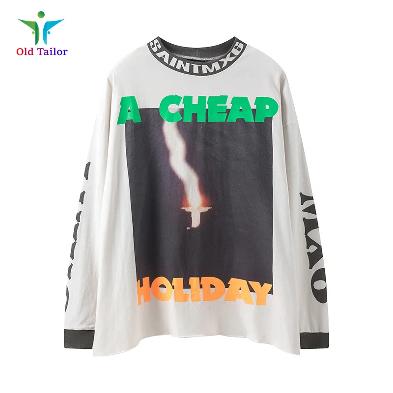 Trend 24ss New SAINT Letters Burning Hands Lightning T-Shirt Collar Letter Print Casual Mens Womens Long Sleeve T-Shirt
Trend 24ss New SAINT Letters Burning Hands Lightning T-Shirt Collar Letter Print Casual Mens Womens Long Sleeve T-Shirt