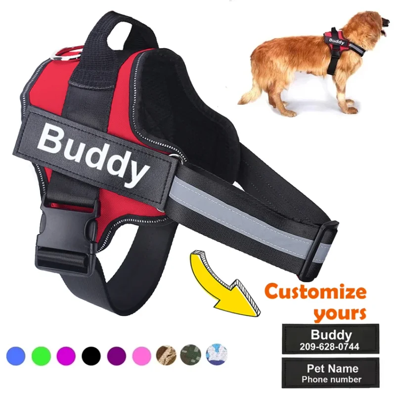 Personalized Dog Harness NO PULL Reflective Breathable Pet Harness Vest For Small Large Dog outdoor Walk Training Accessories
Personalized Dog Harness NO PULL Reflective Breathable Pet Harness Vest For Small Large Dog outdoor Walk Training Accessories