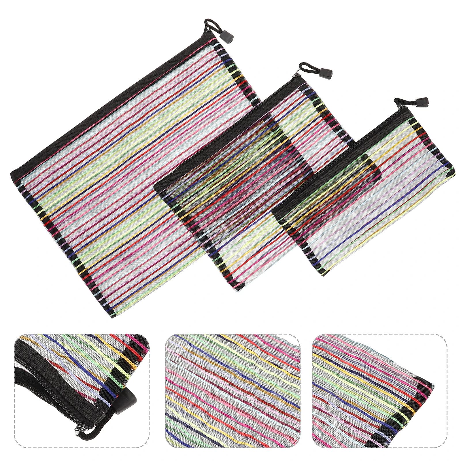 3 Pcs Nylon Mesh Bag Storage Small Bags Drawstring Portable with Zipper Pouches File Student
3 Pcs Nylon Mesh Bag Storage Small Bags Drawstring Portable with Zipper Pouches File Student