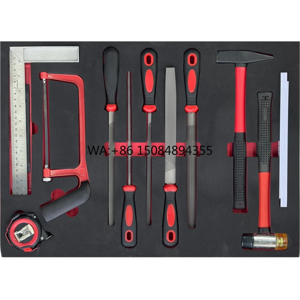 13-Piece Professional Cr-V Mechanic Hand Tool Kit Sets Hammer and Pliers File Tape Measure for Machine Repair and Household Use
13-Piece Professional Cr-V Mechanic Hand Tool Kit Sets Hammer and Pliers File Tape Measure for Machine Repair and Household Use