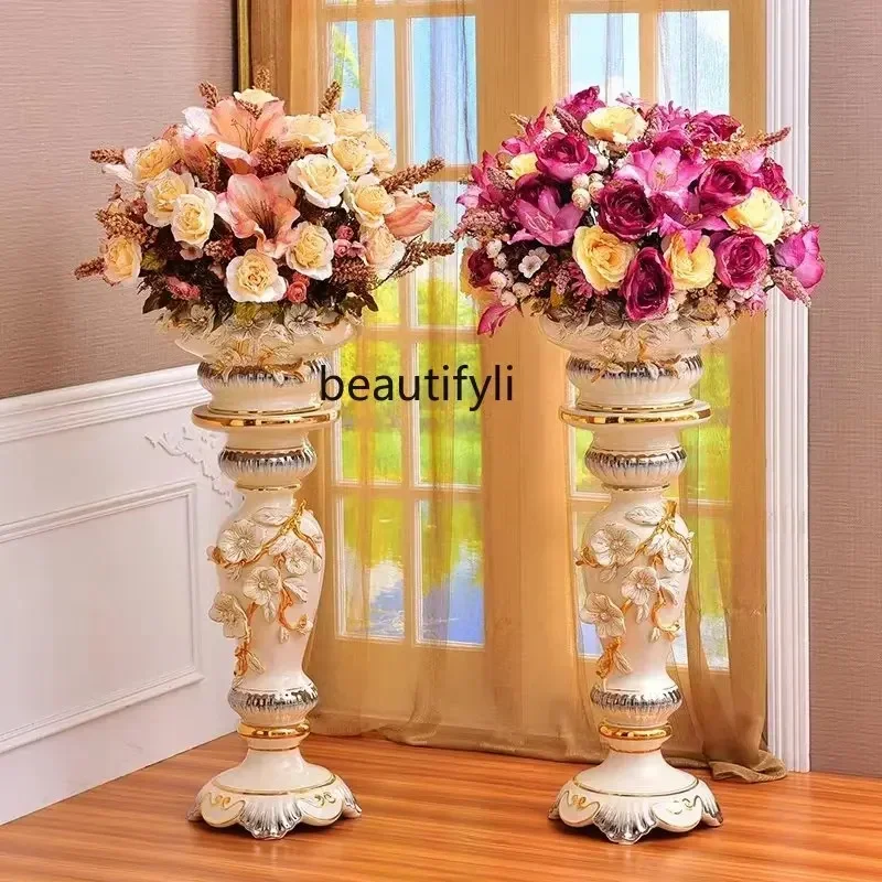 European-Style Floor Vase Large Ornaments Ceramic Living Room Dried Flowers Flower Arrangement Set Home Decoration
European-Style Floor Vase Large Ornaments Ceramic Living Room Dried Flowers Flower Arrangement Set Home Decoration