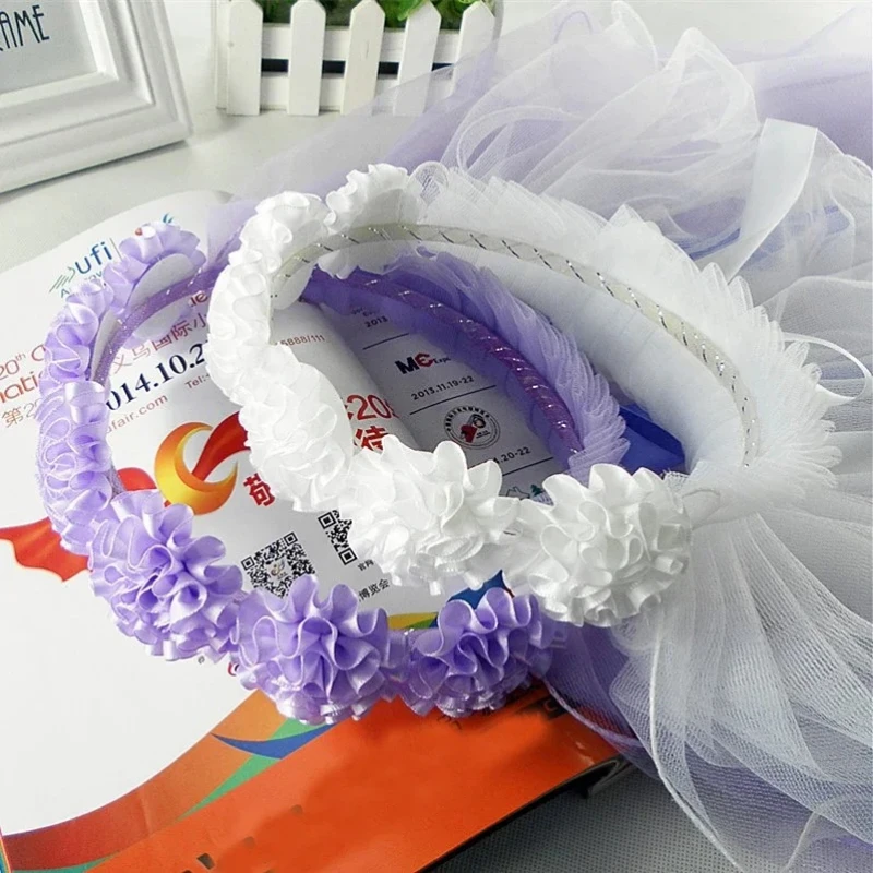 Flower Girl Veils Two Layers White Wedding Communion Hair Wreath Girls Princess Hairband Accessories
Flower Girl Veils Two Layers White Wedding Communion Hair Wreath Girls Princess Hairband Accessories